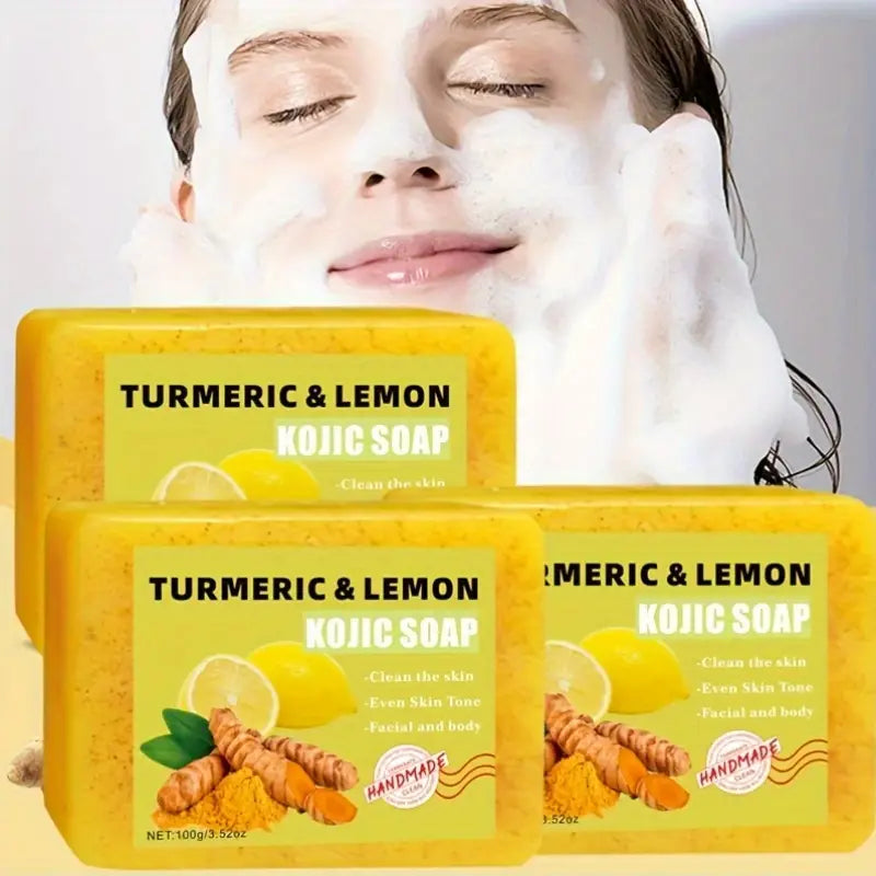 3-Piece Turmeric, Lemon & Kojic Acid Soap Bar Set