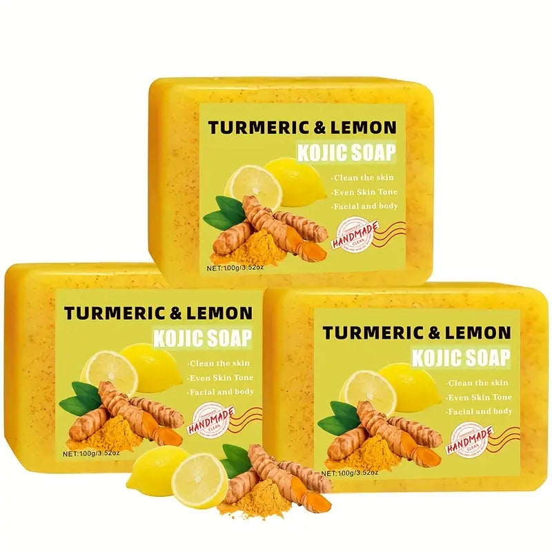 3-Piece Turmeric, Lemon & Kojic Acid Soap Bar Set