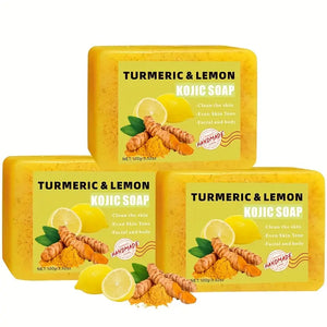 3-Piece Turmeric, Lemon & Kojic Acid Soap Bar Set