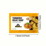 3pcs Turmeric Lemon Kojic Acid Soap 100g, Suitable For Face, Bath And Facial Soap, Handmade Soap