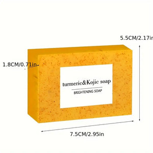 A 6-piece set of turmeric, lemon, and kojic acid soaps for radiant, moisturized skin. Gentle enough for face and body. Unisex. Cleanse, nourish, glow.